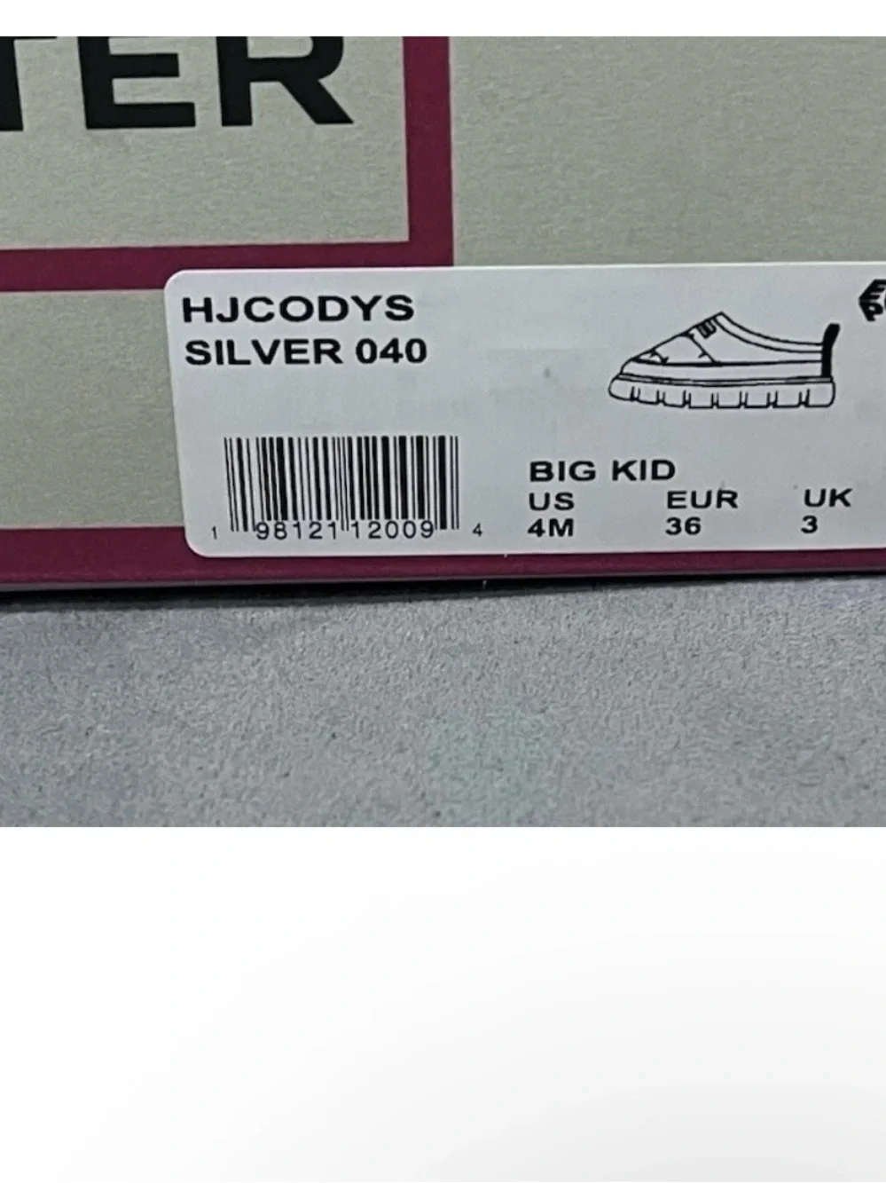 Hunter Kids Codys Silver Metallic Slip On Shoes Big Kid US 4 EU 36 NWT